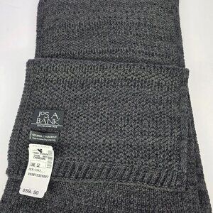 JoS A Bank Wool Scarf in Charcoal